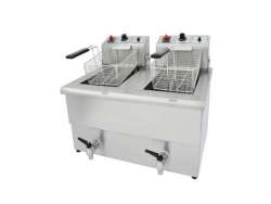 ΦΡΙΤΕΖΑ ΗΛΕΚΤΡΙΚΗ ΤΡΙΦΑΣΙΚΗ ΔΙΠΛΗ 5100W 10+10lt ΜΕ ΒΡΥΣΑΚΙ Τx10(380)  (ΕΚΠΤΩΤΙΚΟ ΚΟΥΠΟΝΙ)