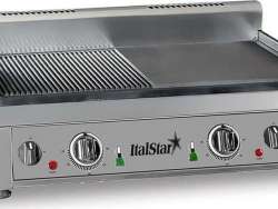 ItalStar 058.0007 Ηλεκτρικό Πλατό Εστία Ψησίματος 1/2 Ραβδωτό - 1/2 Λείο - 560x340x300mmm