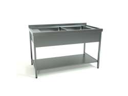 Λάντζα Ανοιχτή 140x70x87cm με 1 γούρνα 50x50x30 ή 40x40x25cm - LANAPL140