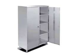 Ερμάριο - Ντουλάπα Σκευών Διπλή Με 3 Ράφια AD1362  -  120x60x185 cm