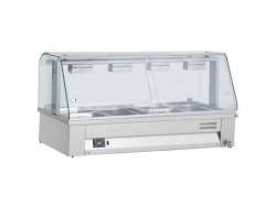 Μπαίν μαρί επιτραπέζιο με βιτρίνα με λάμπες αλογόνου 3 GN 1/1 Inomak MBV610