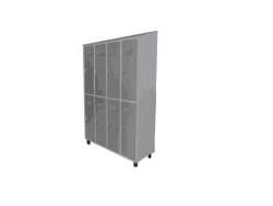 ΝΤΟΥΛΑΠΑ ΠΡΟΣΩΠΙΚΟΥ INOX ΜΕ 1 ΣΕΙΡΑ ΠΟΡΤΕΣ ΚΑΙ ΚΕΚΛΙΜΕΝΗ ΟΡΟΦΗ 125Χ45Χ200 cm