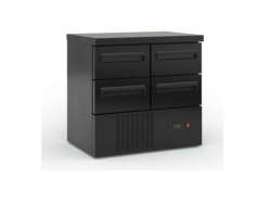 Ανοξείδωτο ψυγείο πάγκος συντήρηση PSM9060DM με 4 συρτάρια μηχανή κάτω BLACK