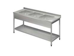 Λάντζα Ανοξείδωτη , Ανοιχτή Με 3 Γούρνες (50x50) , Διαστάσεις 160x70x85cm