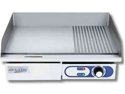 Πλατώ ηλεκτρικό χρωμίου DYNAMIC EG-818D-2 με επιφάνεια λεία και ραβδωτή