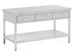 Ανοξείδωτο Τραπέζι με συρτάρια 150x60x85cm